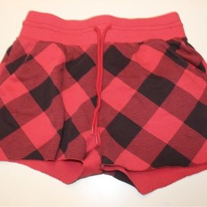 Cute soft high waisted plaid sleep shorts